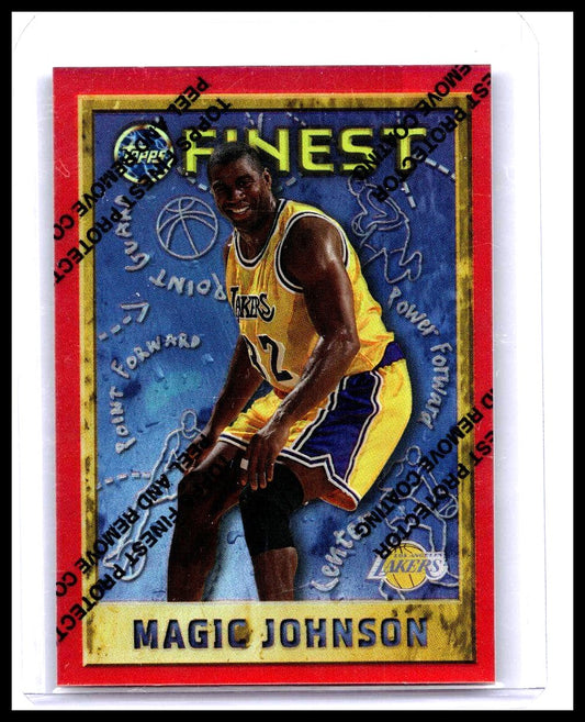 1995-96 Topps Finest Magic Johnson Refractor #252 Lakers w/Protective Coating