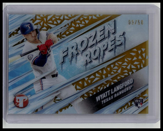 2024 Topps Pristine Wyatt Langford Frozen Ropes Gold Insert /50 Rookie RC