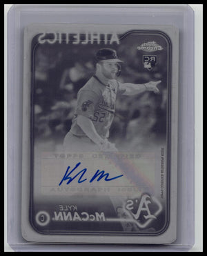 Kyle McCann 2024 TOPPS CHROME UPDATE ROOKIE AUTO CYAN PRINTING PLATE 1/1 A's