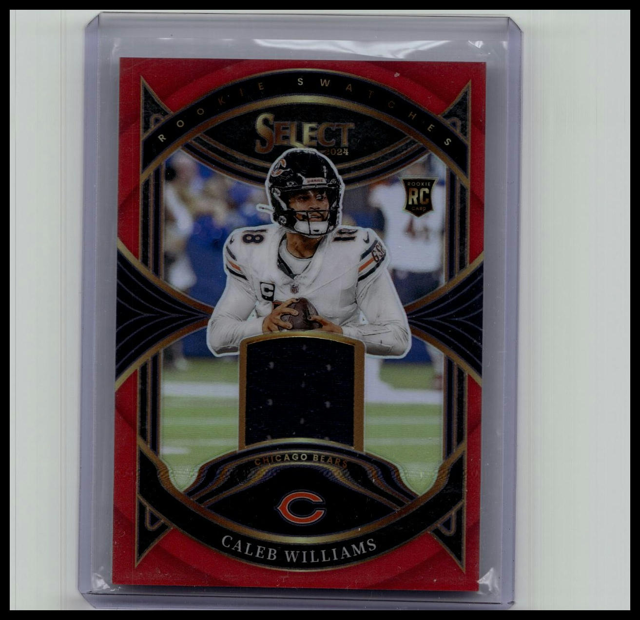 2024 Caleb Williams Panini Select Rookie Swatches Red Prizm Jersey/Patch RC