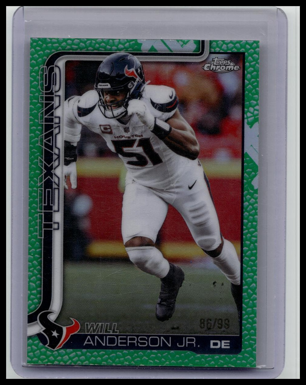 2025 Topps Chrome Will Anderson Jr #121 Football Leather Parallel GREEN /99