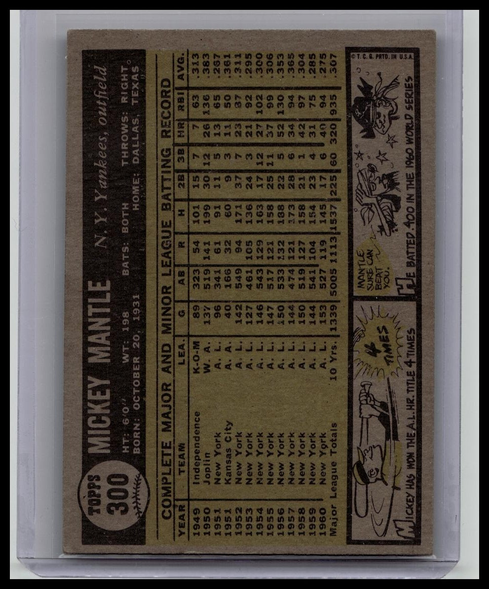 1961 Topps - Mickey Mantle #300 Yankees