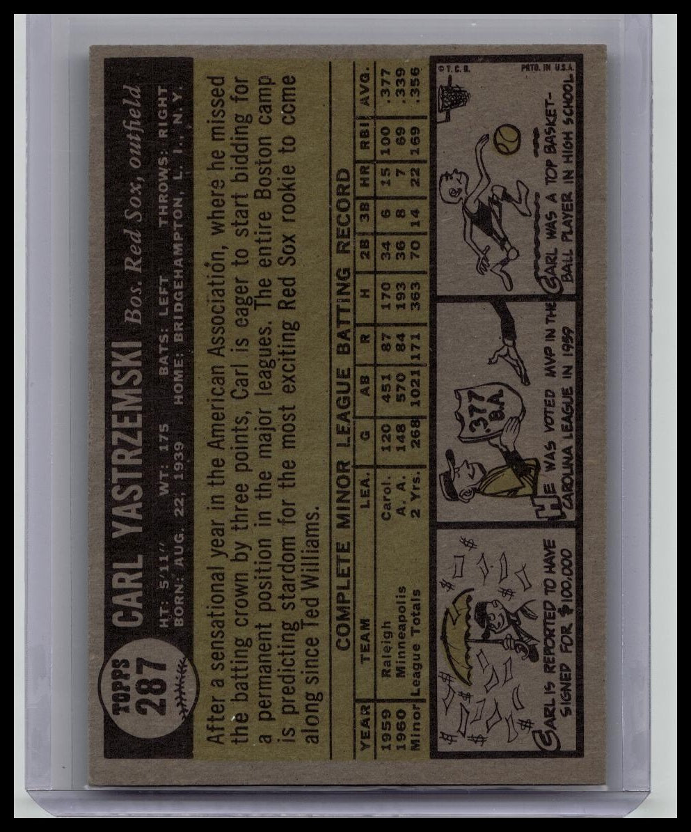 1961 Topps Carl Yastrzemski #287 Red Sox