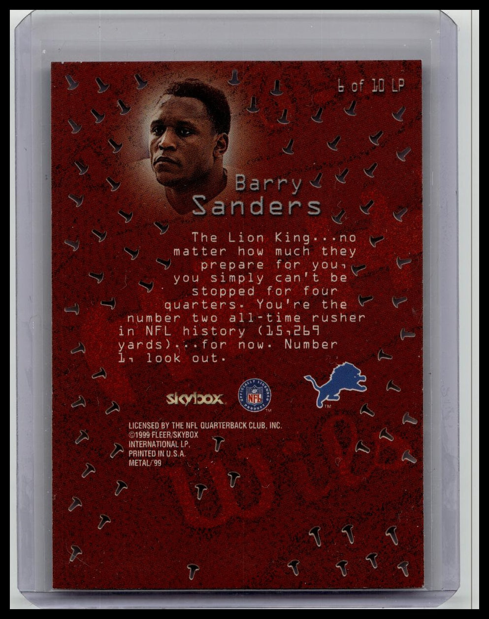 1999 Skybox Metal Universe Linchpins #6 Barry Sanders