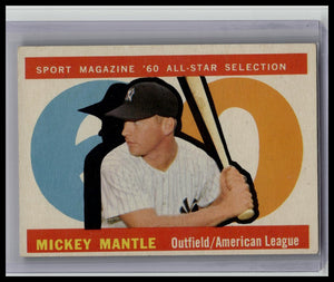 1960 TOPPS BASEBALL #563 MICKEY MANTLE ALL STAR YANKEES
