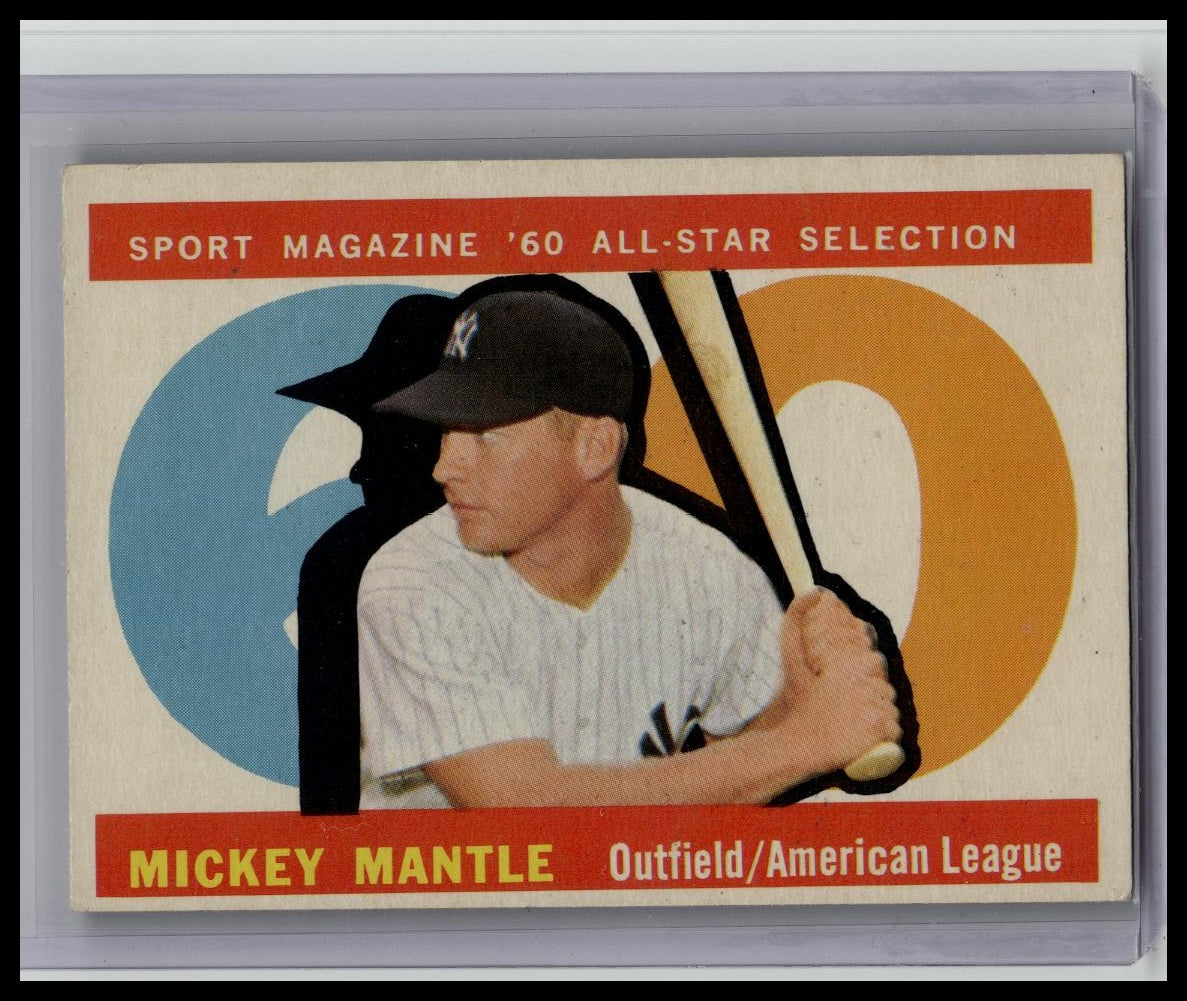 1960 TOPPS BASEBALL #563 MICKEY MANTLE ALL STAR YANKEES