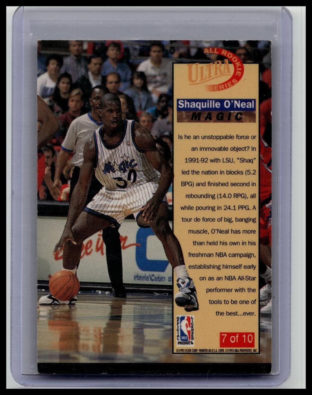 1992-93 Ultra All-Rookies #7 Shaquille O'Neal ROOKIE RC MAGIC