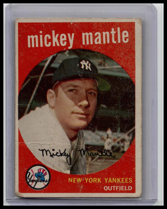 1959 TOPPS BASEBALL #10 MICKEY MANTLE NEW YORK YANKEES