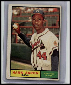 1961 TOPPS BASEBALL #415 HANK AARON MILWAUKEE BRAVES
