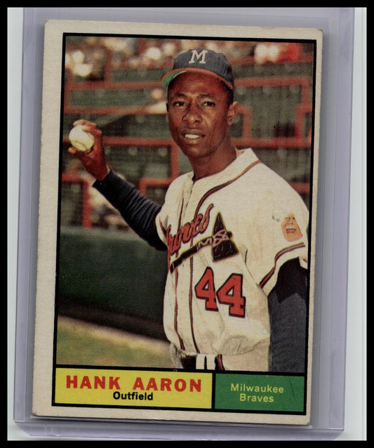 1961 TOPPS BASEBALL #415 HANK AARON MILWAUKEE BRAVES