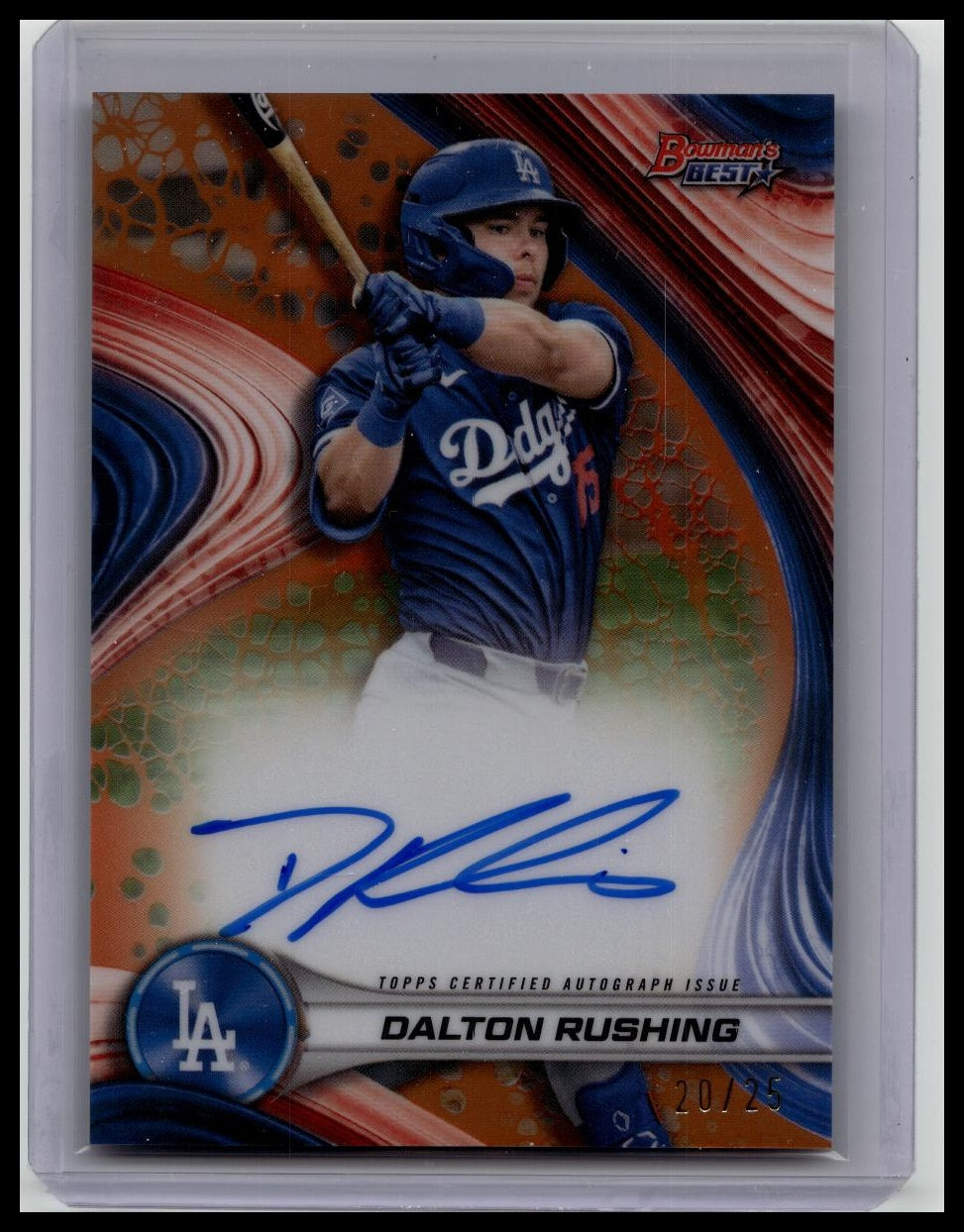 2024 Bowman’s Best Dalton Rushing Best Of 2024 Auto Orange /25