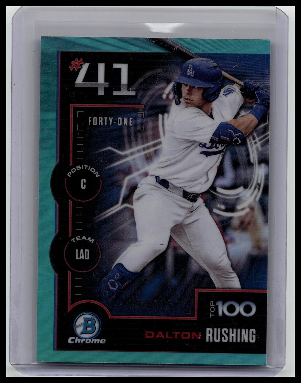 2025 Bowman Dalton Rushing Aqua Bowman Scouts Top 100 /125
