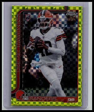 2025 Topps Chrome Shedeur Sanders Lime Green X-Fractor Rookie #315 Browns