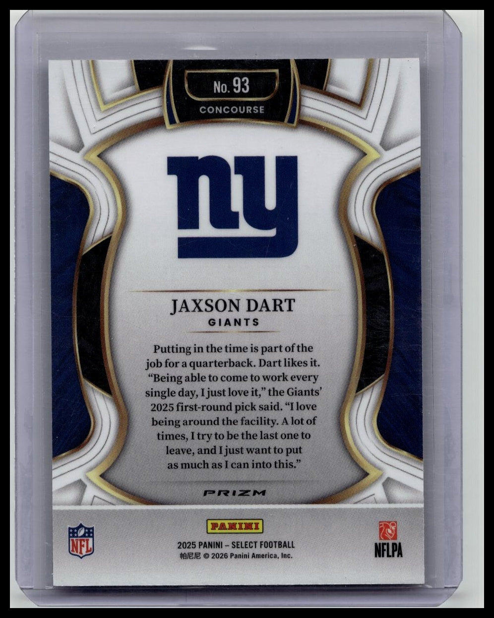 2025 Panini Select - Concourse Jaxson Dart #93 Red & Blue Shock Prizm (RC)