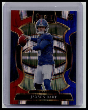 2025 Panini Select - Concourse Jaxson Dart #93 Red & Blue Shock Prizm (RC)