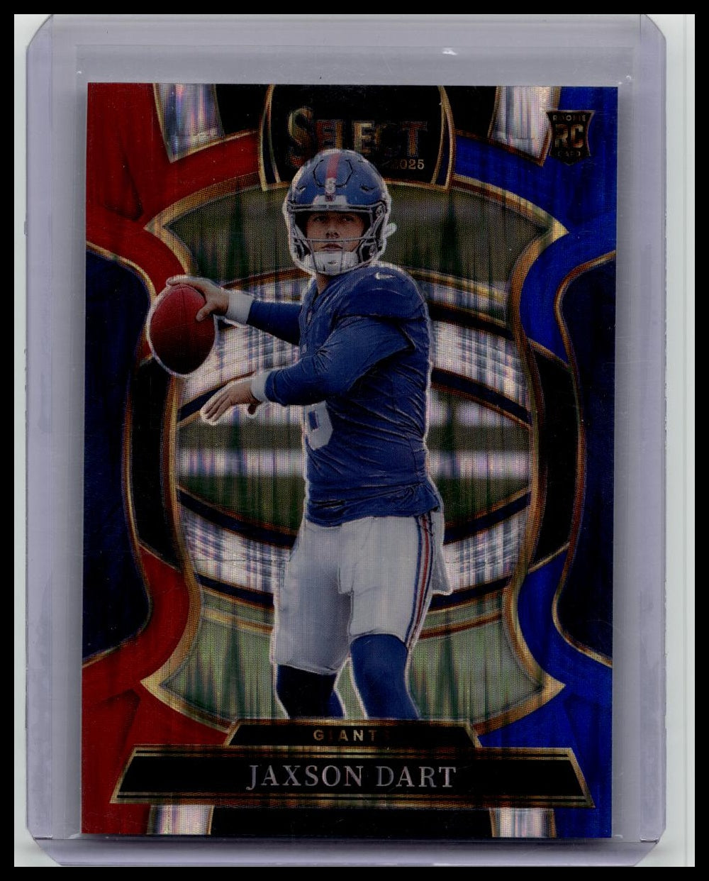 2025 Panini Select - Concourse Jaxson Dart #93 Red & Blue Shock Prizm (RC)