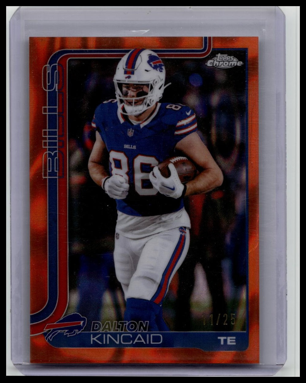 2025 Topps Chrome Football Dalton Kincaid Orange Lava /25 Bills