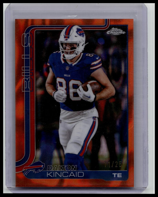 2025 Topps Chrome Football Dalton Kincaid Orange Lava /25 Bills