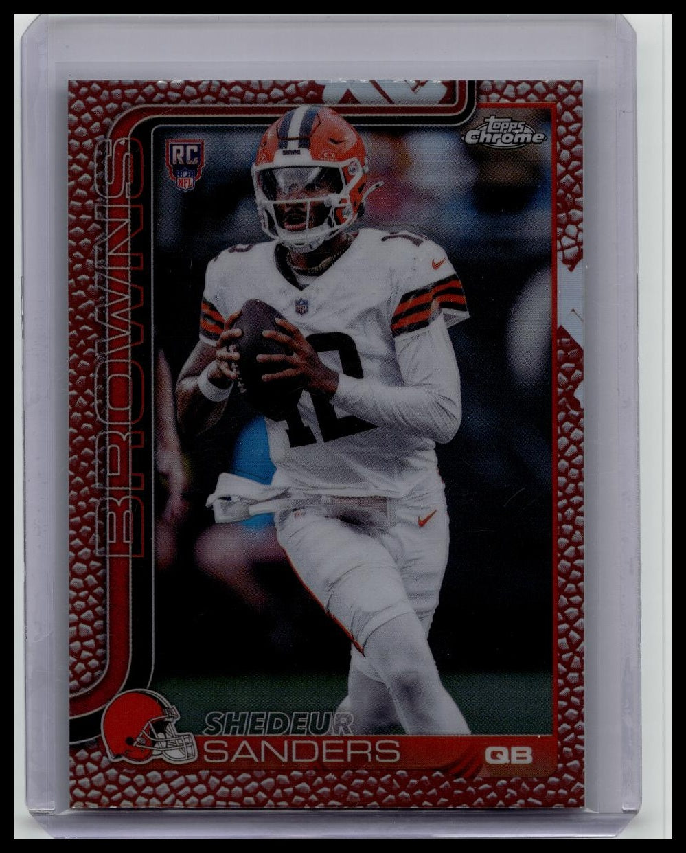 2025 Topps Chrome - Shedeur Sanders (RC) Football Leather Refractor #315