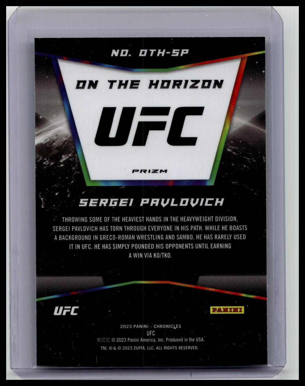 SERGEI PAVLOVICH 2023 Panini Chronicles UFC On The Horizon Prizm