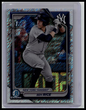 Ben Rice 1st Shimmer Refractor 2024 Bowman Chrome #BCP-186 Yankees
