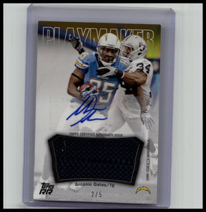 2011 Topps Rising Rookies Antonio Gates #PAR-AG Playmaker Relic Auto /5