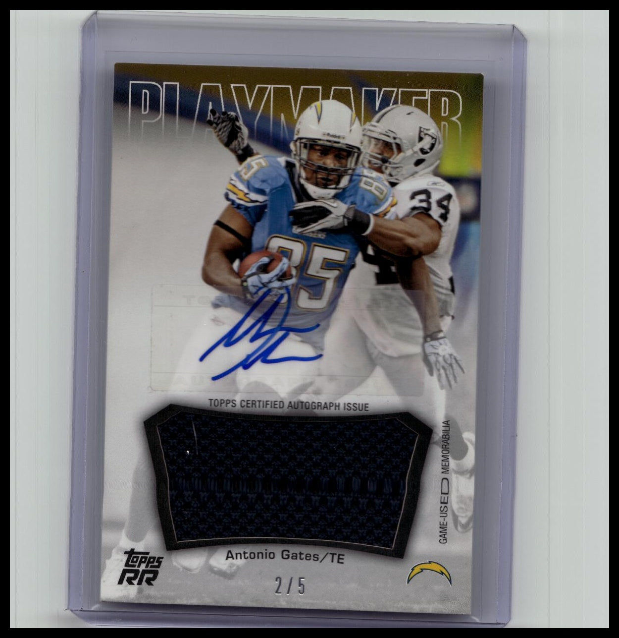 2011 Topps Rising Rookies Antonio Gates #PAR-AG Playmaker Relic Auto /5
