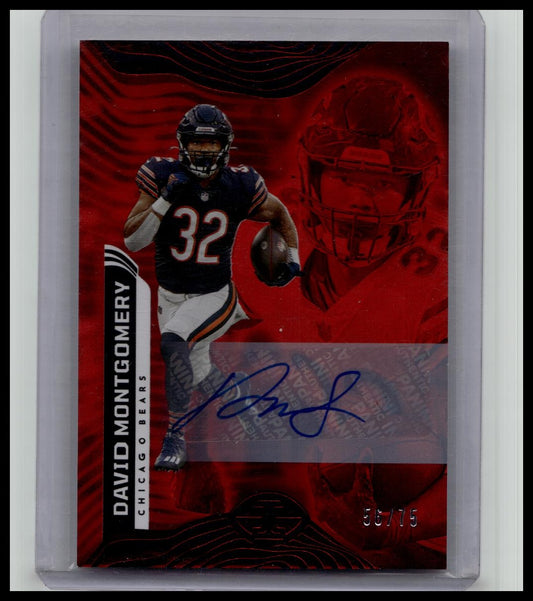 2022 Panini Illusions DAVID MONTGOMERY Trophy Signatures Red /75 Auto Bears