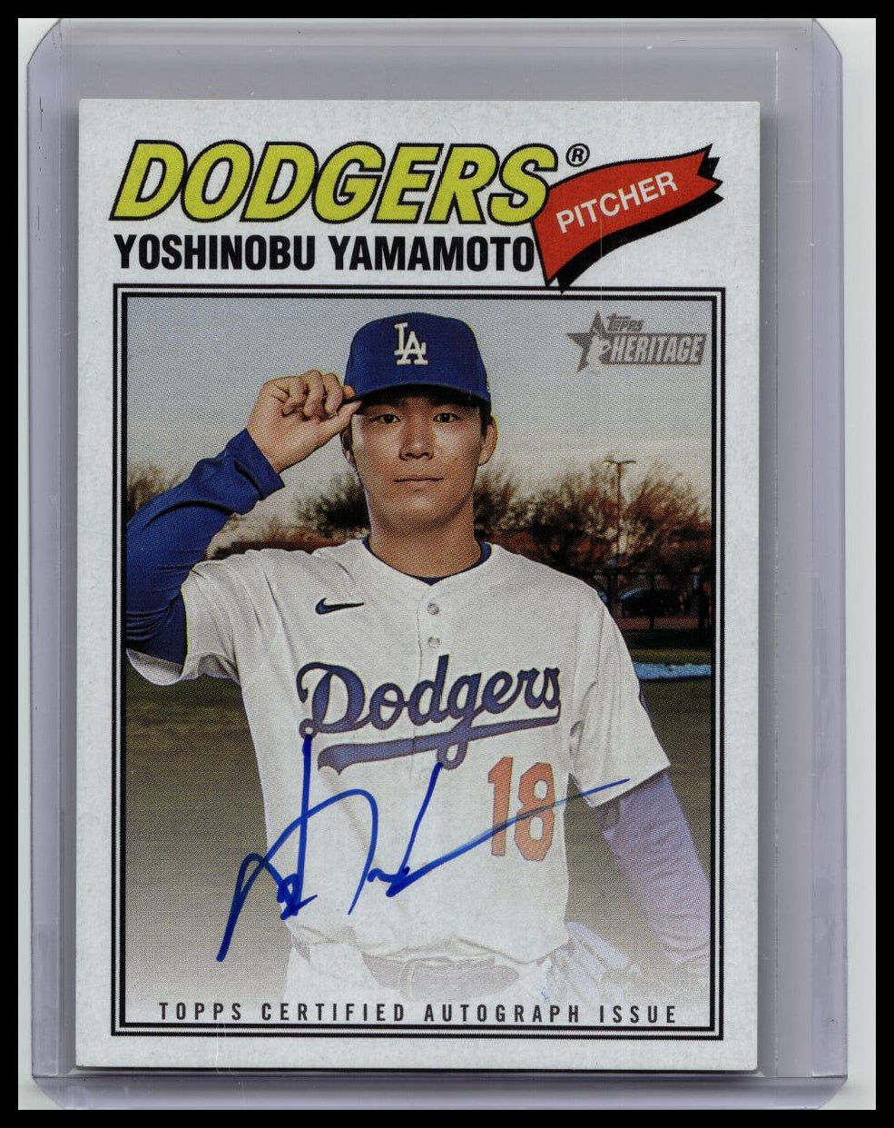 2026 Topps Heritage Real One Autographs Yoshinobu Yamamoto #ROA-YY Dodgers Auto
