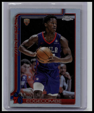 2025-26 Topps Chrome VJ Edgecombe Refractor Rookie Card 76ers True Silver RC