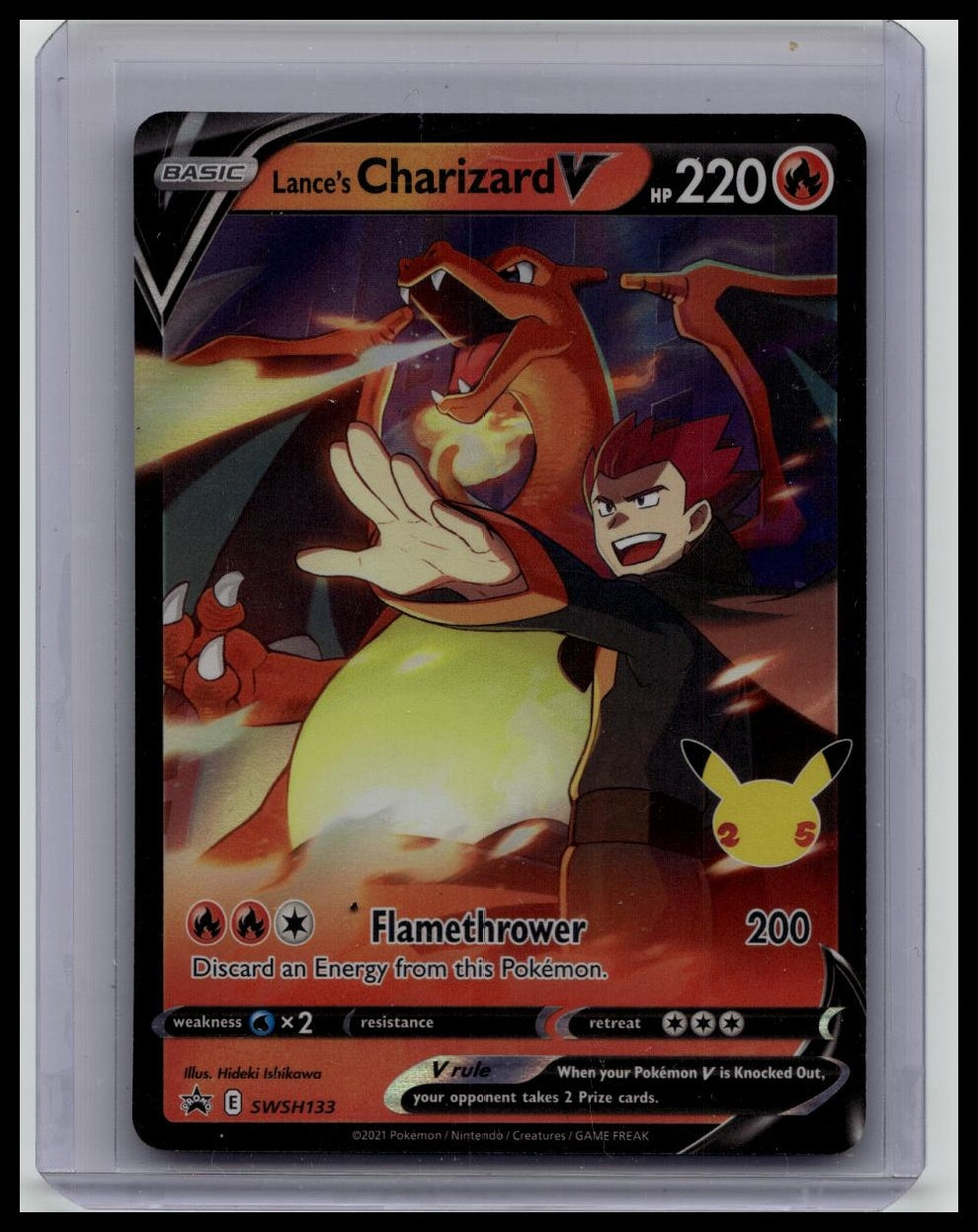 Pokémon Lance's Charizard V SWSH Promo Holo 220 HP SWSH133 Flamethrower