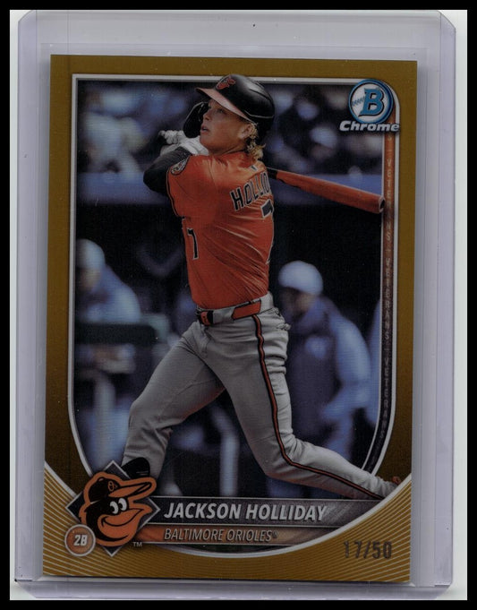 2025 Bowman Chrome - Jackson Holliday, Jackson Holliday #16 Gold Refractor /50