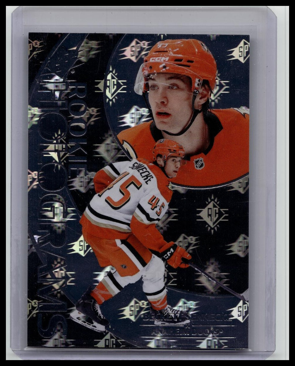 BECKETT SENNECKE 2025-26 SPX ANAHEIM DUCKS ROOKIE HOLOGRAMS CARD