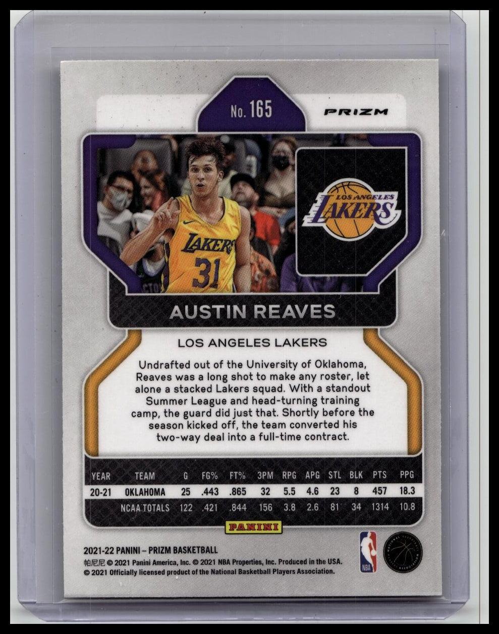 Austin Reaves 2021-22 Panini Prizm Orange Hyper Prizm Rookie Card (RC) # 165