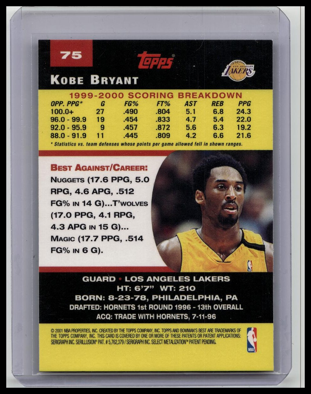 2000-01 Bowman's Best - Kobe Bryant #75