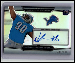 2010 Topps Platinum NDAMUKONG SUH Refractor Rookie Auto /400 Lions