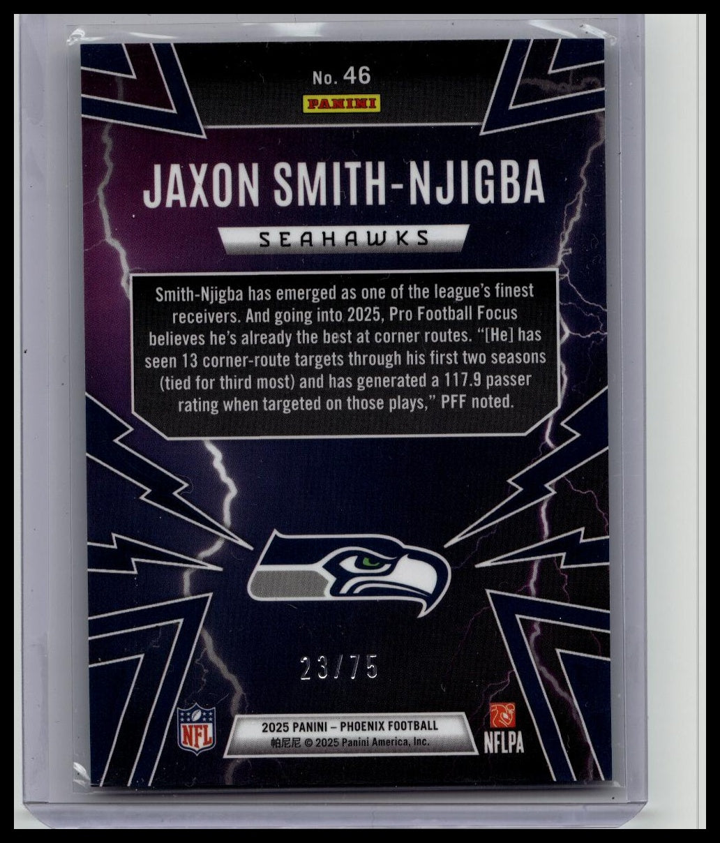 2025 Phoenix Jaxon Smith-Njigba Thunderbirds Holiday Prizm Green 23/75 Seahawks