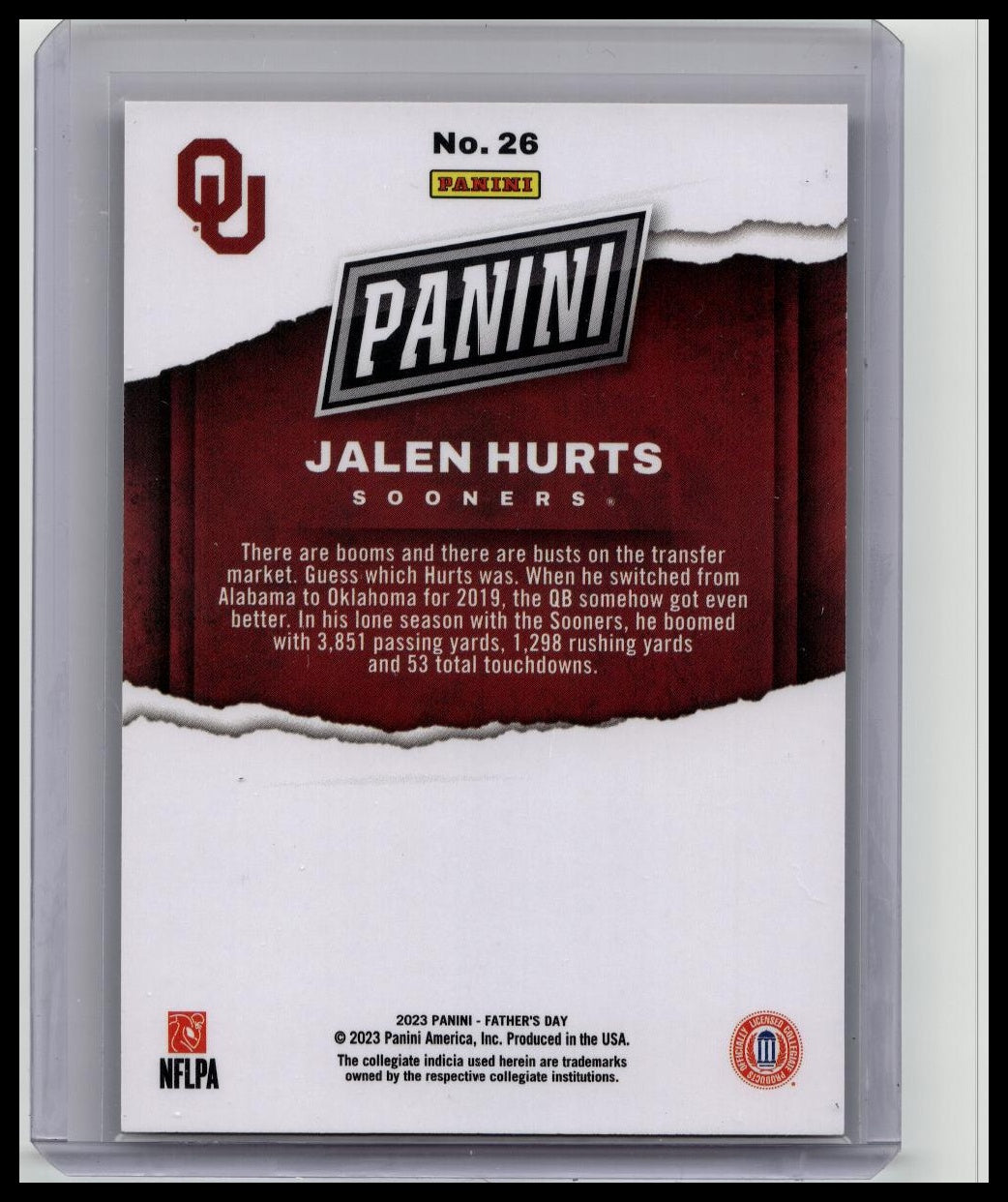 2023 Panini Father's Day Jaylen Hurts #26 Purple /25