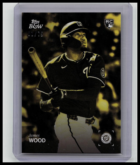 2025 Topps Black And White Yellow James Wood RC SSP #D /75 # 57