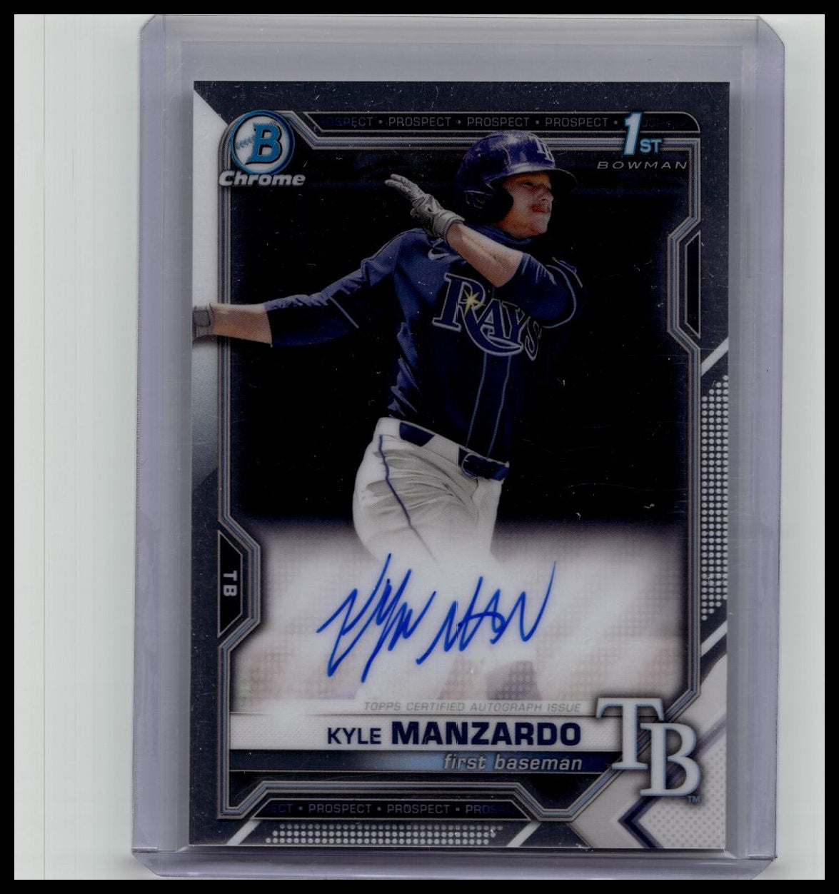 Kyle Manzardo 2021 Bowman Chrome Draft 1st Auto #CDA-KM Tampa Bay Rays