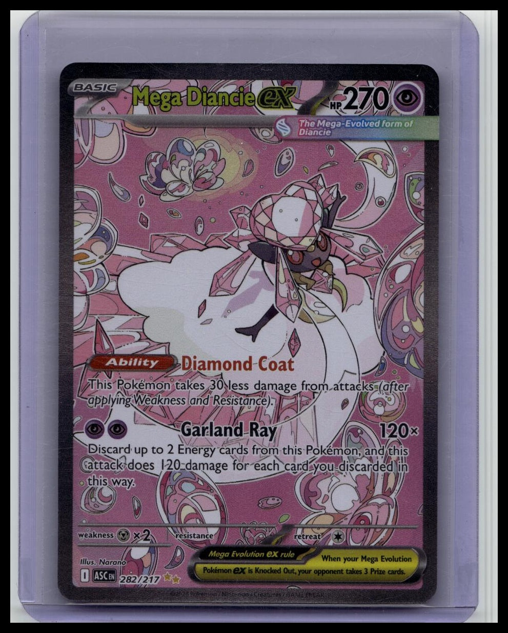 Pokémon Ascended Heroes #282/217 Mega Diancie Special Illustration Rare ex