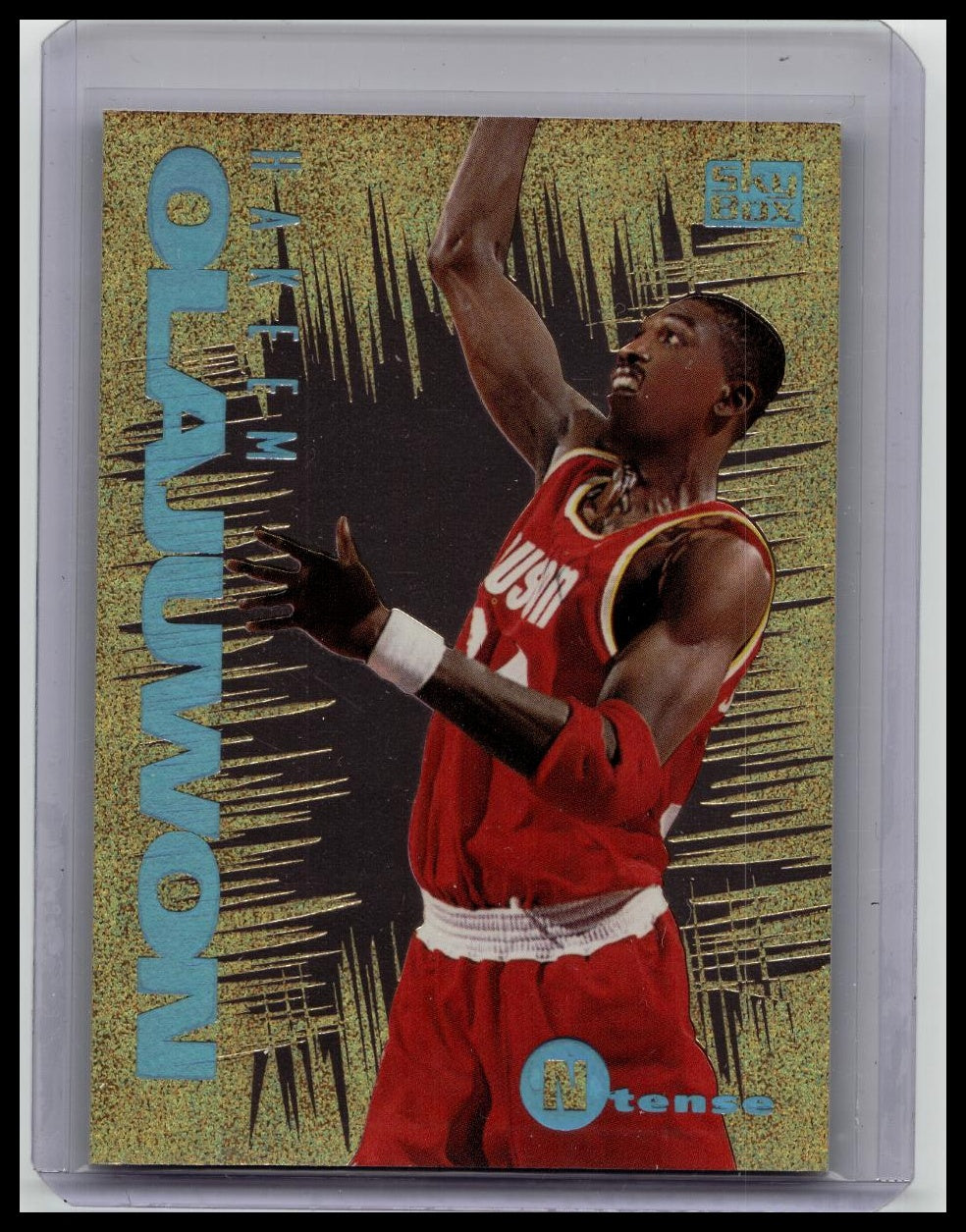 SkyBox 1994-95 Emotion Ntense Insert Hakeem Olajuwon Houston Rockets Card #8