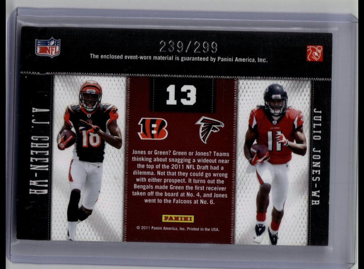 2011 Panini Threads A.J. Green Julio Jones #13 Rookie Combo Bengals Falcons /299