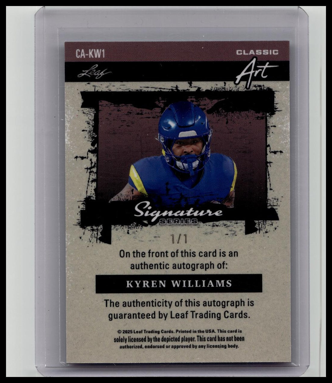 2025 Leaf Signature Series - Classic Art Kyren Williams 1/1 Auto Card Rams