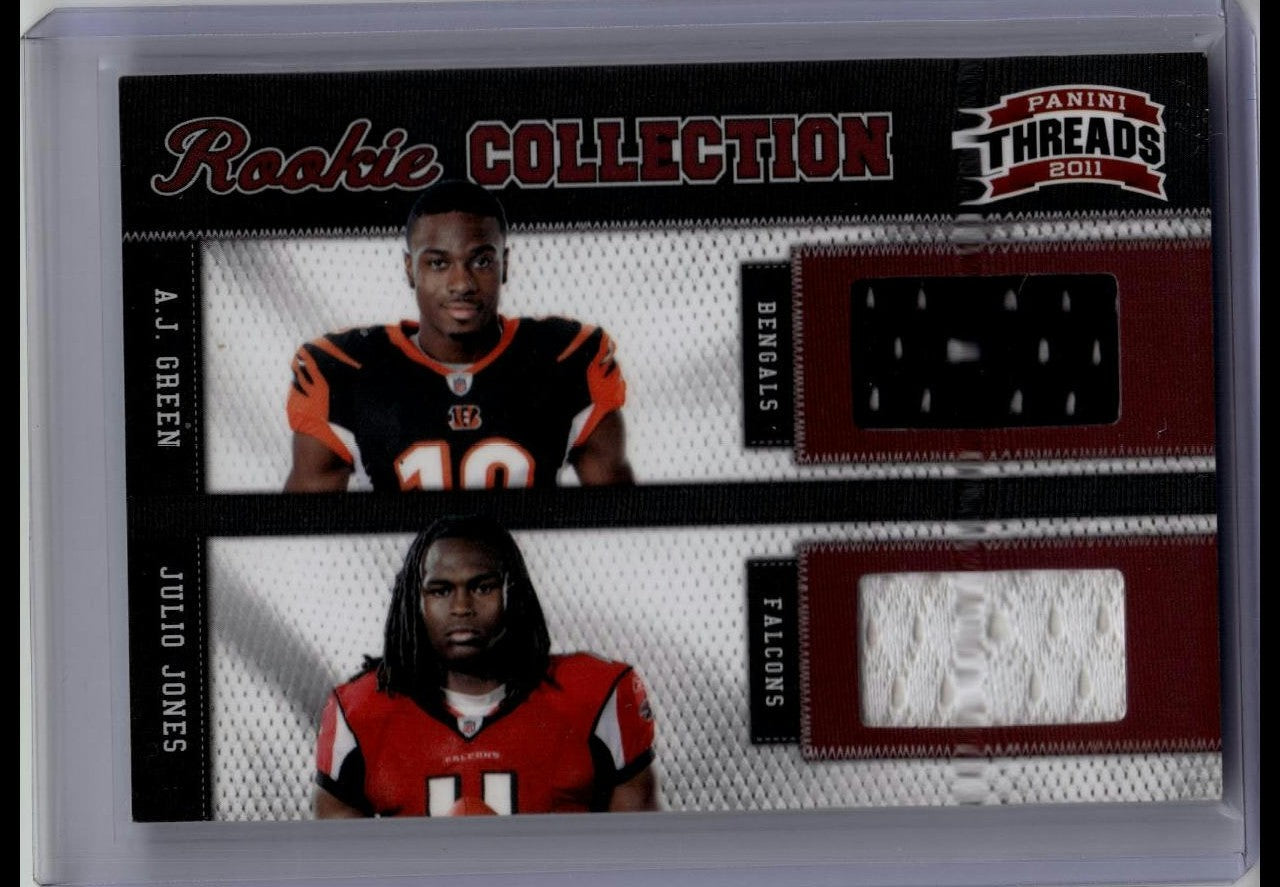 2011 Panini Threads A.J. Green Julio Jones #13 Rookie Combo Bengals Falcons /299