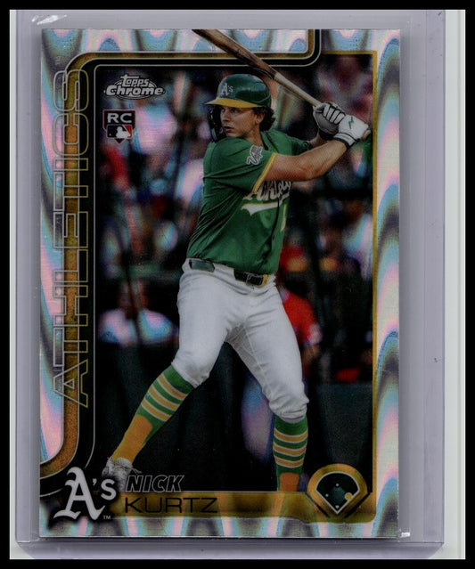 2025 Topps Chrome Update Nick Kurtz #USC178 RayWave Refractor Rookie Athletics
