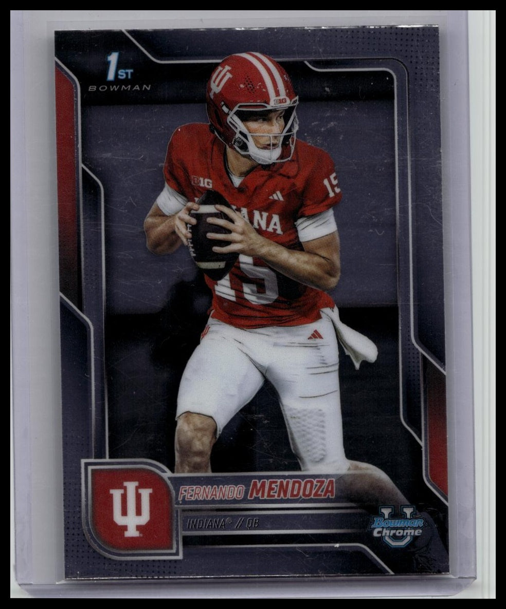 2025 Bowman Chrome U Fernando Mendoza 1st Prospect Chrome Hoosiers #109