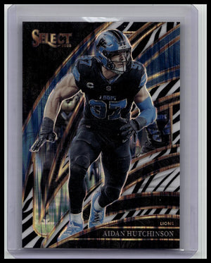 AIDAN HUTCHINSON 2025 SELECT NFL CLUB LEVEL ZEBRA PRIZM SSP LIONS