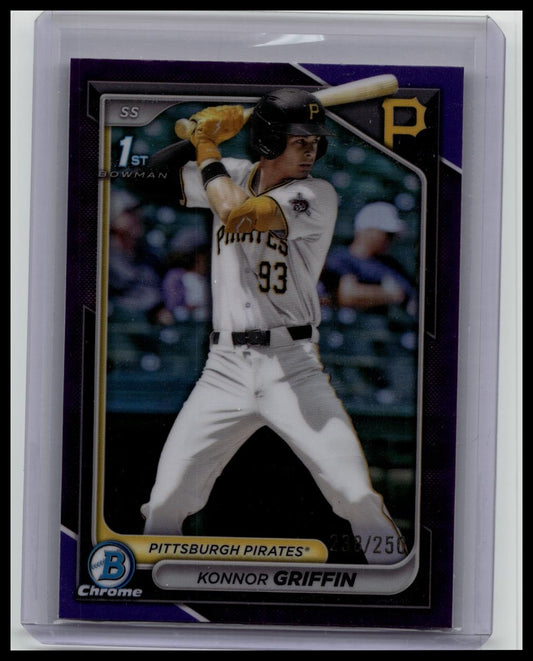KONNOR GRIFFIN 2024 BOWMAN CHROME DRAFT #BDC-22 1ST PURPLE REFRACTOR /250