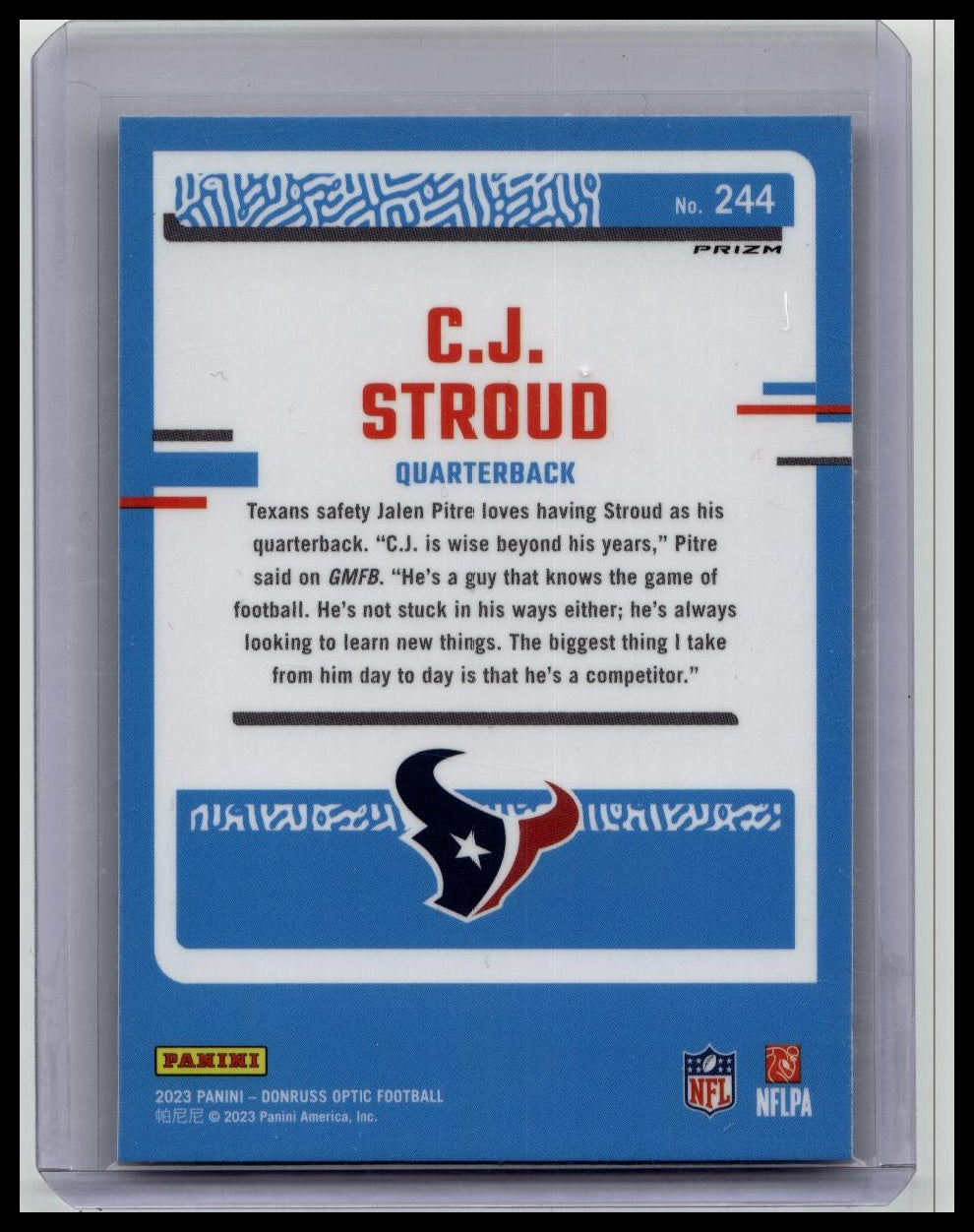 2023 Panini Donruss Optic - Rated Rookie C.J. Stroud #244 Holo Prizm (RC)